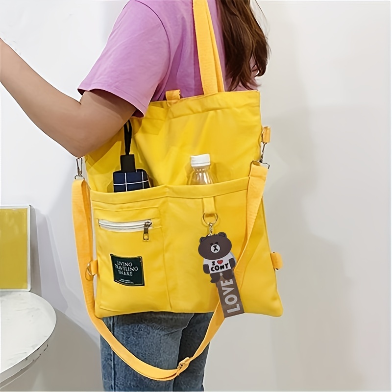Canvas Backpack Casual - Leinwand Umhängetasche, Damenmode Brief Patch Dekor